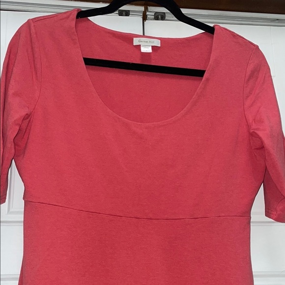 Garnet Hill Pink Midi Sheath Dress with Scoop Neck - Picture 4 of 7